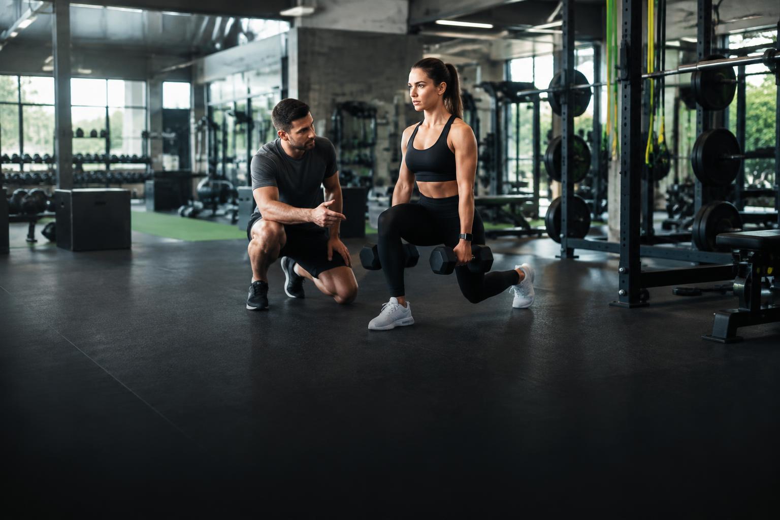 Athlete training in a modern gym